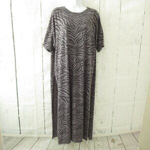 Z Supply Dress Tunic Top M Gray Zebra Animal Print Swim Suit Cover Up Midi Maxi